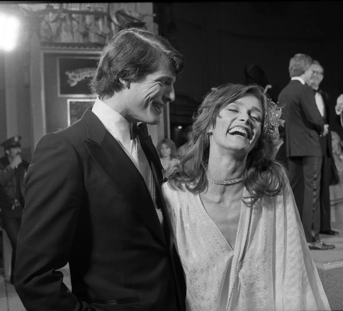 Christopher Reeve and Margot Kidder photographed at the 1978 Superman film premiere